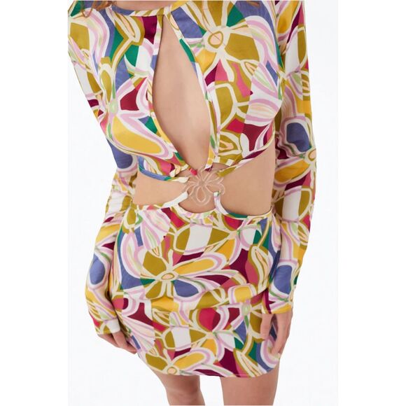 For Love & lemons Thora Cutout Long Sleeve Mini Dress Size XS NWT $288 retail - Picture 1 of 10